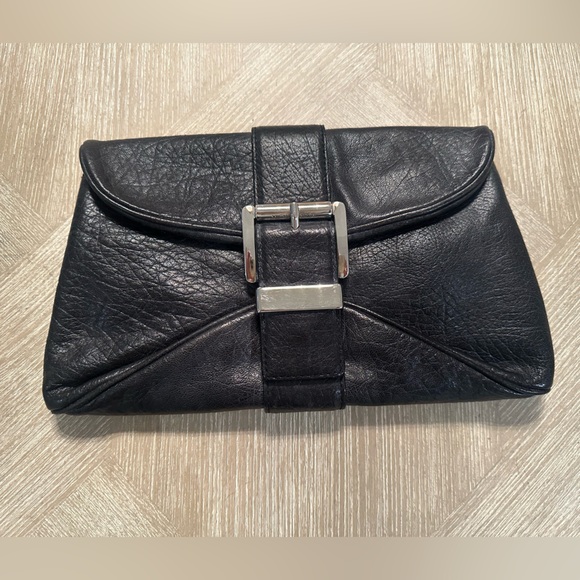 Michael Kors - Black Leather Clutch Purse - Picture 3 of 10